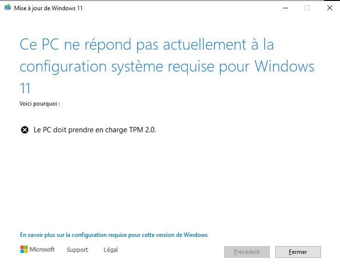 Installer Windows 11 Sans TPM