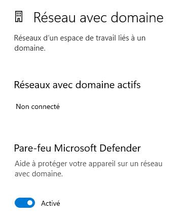 pare-feu Microsoft Defender