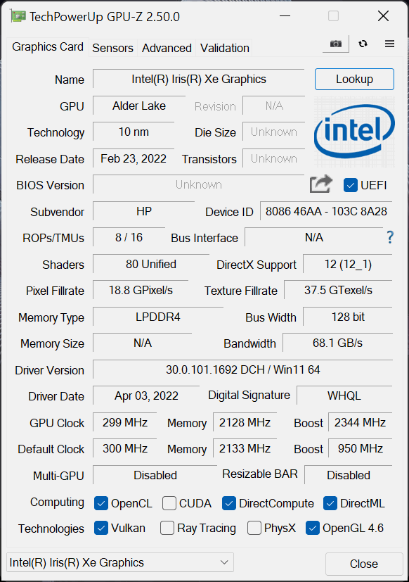 Intel Core i7-1250U